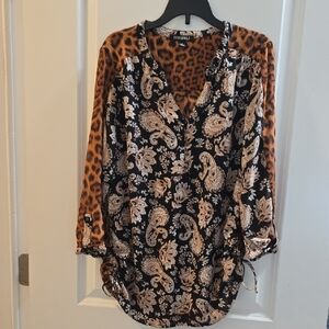 Foxcroft Leopard and Paisley Blouse